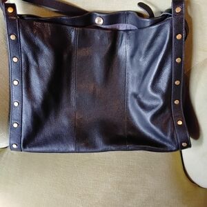 Vince Camuto Black Shoulder Bag with Gold Studs